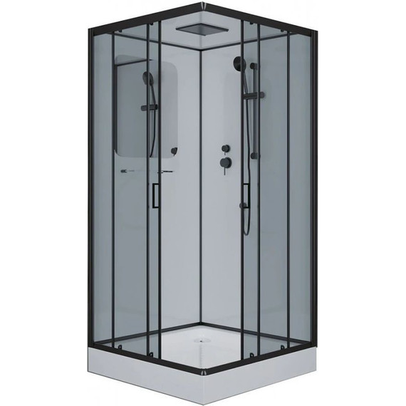 Душевая кабина Niagara Premium NG-6901-01Q BLACK 90x90 см, черный/тонированное (безсиликоновая сборка) фото 2