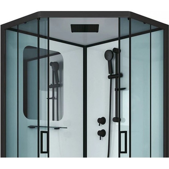 Душевая кабина Niagara Premium NG-6902-01D BLACK 100x100 см, черный/тонированное (безсиликоновая сборка) фото 8