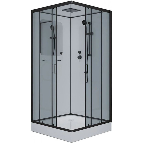 Душевая кабина Niagara Premium NG-6902-01Q BLACK 100x100 см, черный/тонированное (безсиликоновая сборка) - 2 Душевая кабина Niagara Premium NG-6902-01Q BLACK 100x100 см, черный/тонированное (безсиликоновая сборка) фото 2