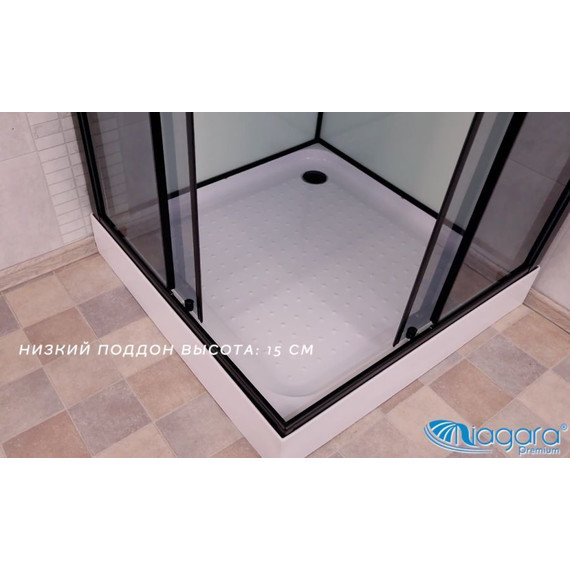 Душевая кабина Niagara Premium NG-6902-01Q BLACK 100x100 см, черный/тонированное (безсиликоновая сборка) - 3 Душевая кабина Niagara Premium NG-6902-01Q BLACK 100x100 см, черный/тонированное (безсиликоновая сборка) фото 3