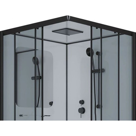 Душевая кабина Niagara Premium NG-6902-01Q BLACK 100x100 см, черный/тонированное (безсиликоновая сборка) - 4 Душевая кабина Niagara Premium NG-6902-01Q BLACK 100x100 см, черный/тонированное (безсиликоновая сборка) фото 4