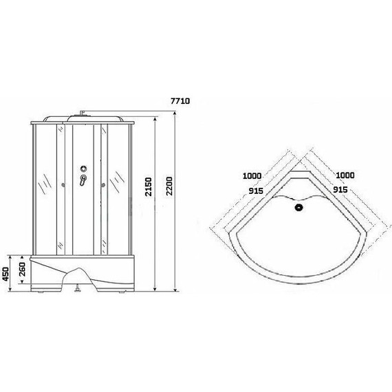 Гидробокс Niagara Luxe NG-7710W 100x100 см, серебро/прозрачное фото 5