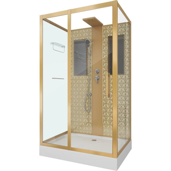 Душевая кабина Niagara Luxe NG-7711GBK 120x90 см, золото/прозрачное - 3 Душевая кабина Niagara Luxe NG-7711GBK 120x90 см, золото/прозрачное фото 3