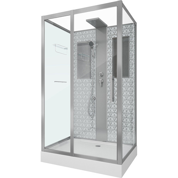 Душевая кабина Niagara Luxe NG-7711WBK 120x90 см, серебро/прозрачное - 2 Душевая кабина Niagara Luxe NG-7711WBK 120x90 см, серебро/прозрачное фото 2