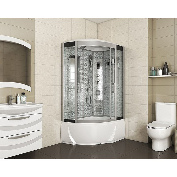Гидробокс Niagara Luxe NG-7712WR 120x80 см, серебро/прозрачное фото 