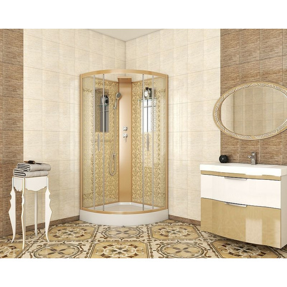 Душевая кабина Niagara Luxe NG-7715GBK 90x90 см, золото/прозрачное фото 