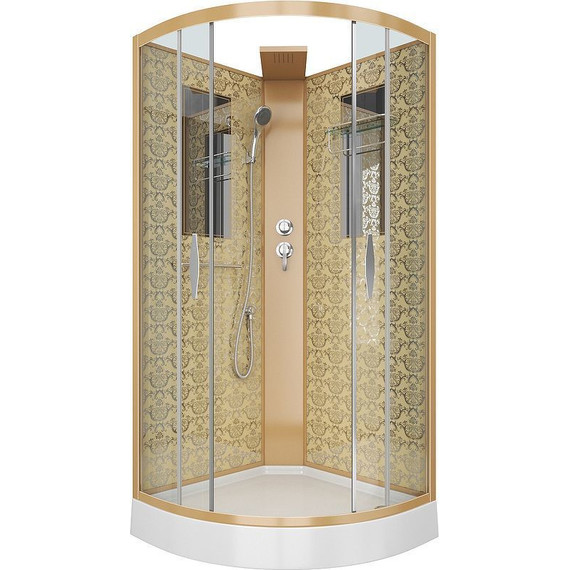 Душевая кабина Niagara Luxe NG-7715GBK 90x90 см, золото/прозрачное фото 2