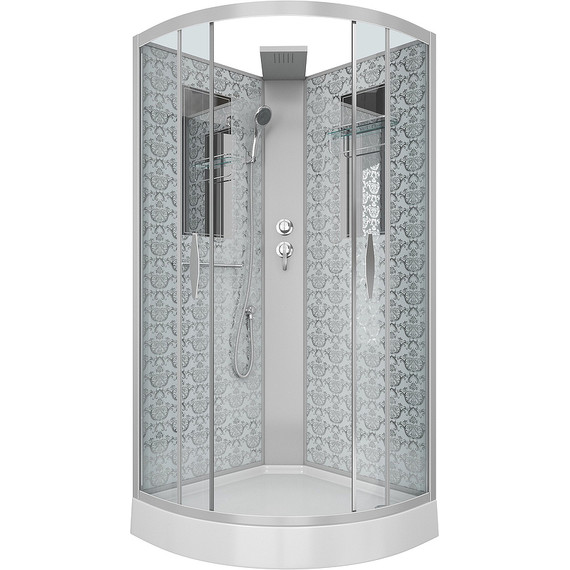 Душевая кабина Niagara Luxe NG-7715WBK 90x90 см, серебро/прозрачное - 2 Душевая кабина Niagara Luxe NG-7715WBK 90x90 см, серебро/прозрачное фото 2