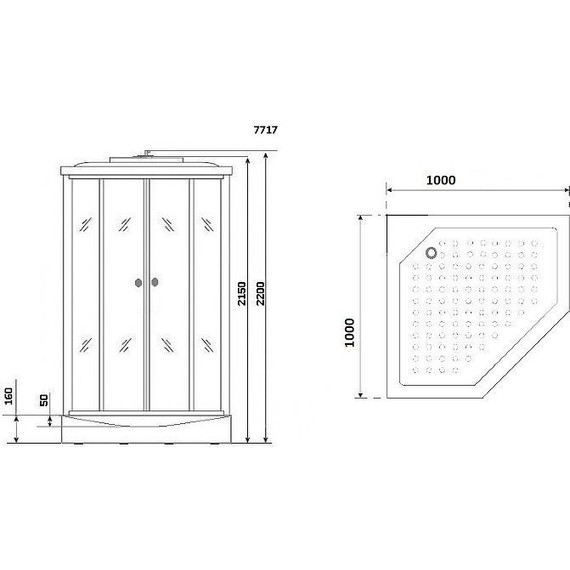 Гидробокс Niagara Luxe NG-7717WD 100x100 см (стекло 5/8 мм), хром/прозрачное - 6 Гидробокс Niagara Luxe NG-7717WD 100x100 см (стекло 5/8 мм), хром/прозрачное фото 6