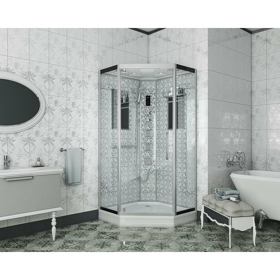 Гидробокс Niagara Luxe NG-7717W 100x100 см (стекло 5/8 мм), серебро/прозрачное фото 