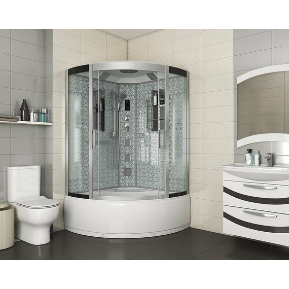 Гидробокс Niagara Luxe NG-7744W 120x120 см, серебро/прозрачное фото 