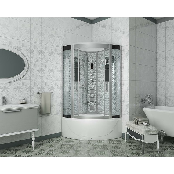 Гидробокс Niagara Luxe NG-7790W 90x90 см, серебро/прозрачное фото 
