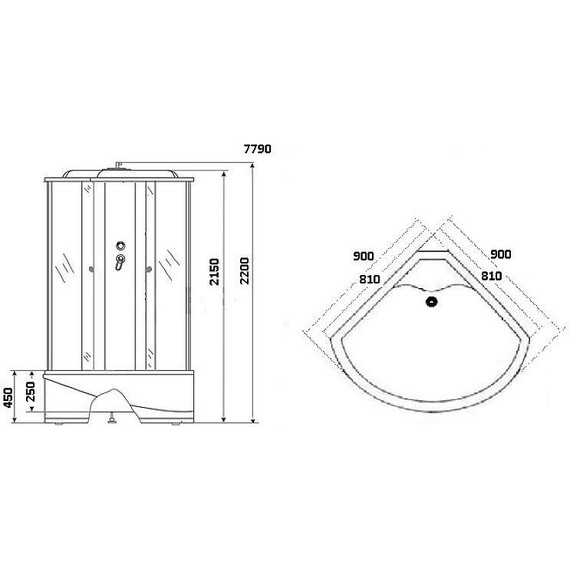 Гидробокс Niagara Luxe NG-7790W 90x90 см, серебро/прозрачное - 5 Гидробокс Niagara Luxe NG-7790W 90x90 см, серебро/прозрачное фото 5
