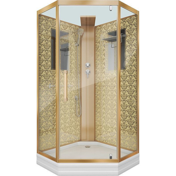 Душевая кабина Niagara Luxe NG-7799GBK 90x90 см, золото/прозрачное фото 2