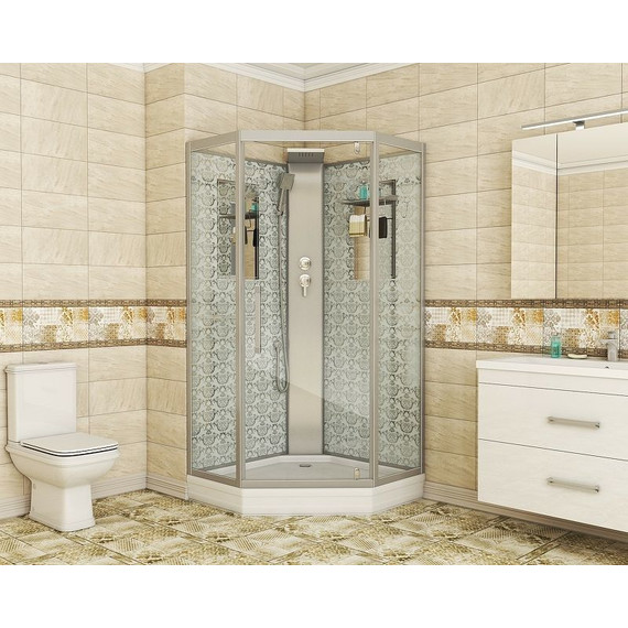 Душевая кабина Niagara Luxe NG-7799WBK 90x90 см, серебро/прозрачное фото 