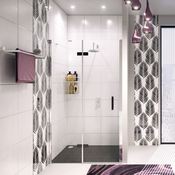 Душевая дверь WasserKraft Aller 120 см 10H05LBLACK MATT (стекло 8 мм), хром/прозрачное фото 2