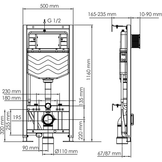 Инсталляция для унитаза WasserKraft Aller 10TLT.010.ME.MB01 - 3 Инсталляция для унитаза WasserKraft Aller 10TLT.010.ME.MB01 фото 3
