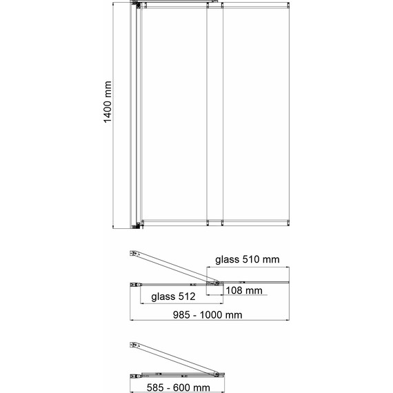 Шторка для ванны WasserKraft Dill 100 см 61S02-100 Fixed, черный/прозрачное - 2 Шторка для ванны WasserKraft Dill 100 см 61S02-100 Fixed, черный/прозрачное фото 2
