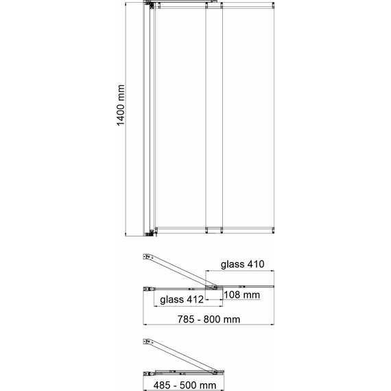 Шторка для ванны WasserKraft Dill 80 см 61S02-80 Fixed, черный/прозрачное - 2 Шторка для ванны WasserKraft Dill 80 см 61S02-80 Fixed, черный/прозрачное фото 2