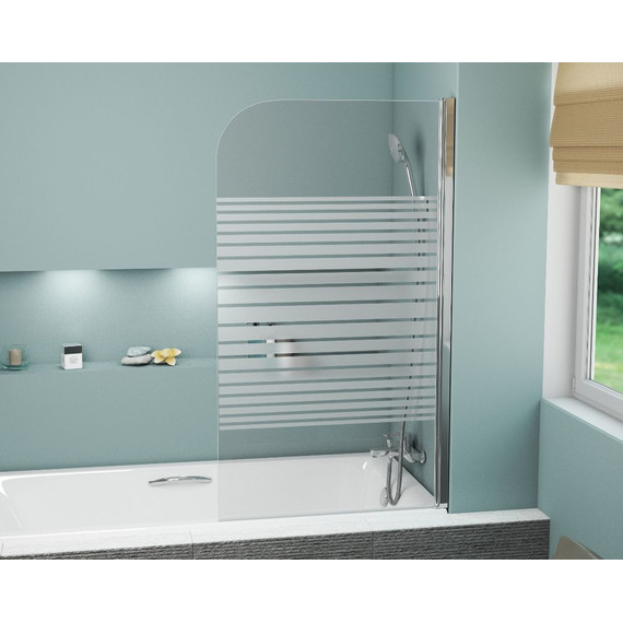 Шторка для ванны Grossman 800х1400 мм GR-100P, хром/прозрачное фото 2