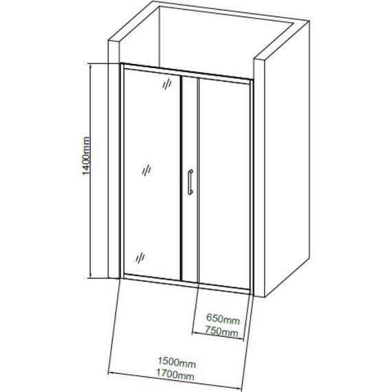 Шторка для ванны Grossman 1700х1400 мм GR-170/2, хром/прозрачное фото 3