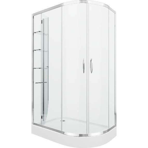 Душевое ограждение Grossman Classic 120x80 см GR-9120L L, хром/прозрачное фото 