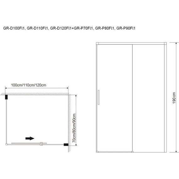 Душевая дверь Grossman Fly 110 см GR-D110Fl1, хром/прозрачное - 4 Душевая дверь Grossman Fly 110 см GR-D110Fl1, хром/прозрачное фото 4