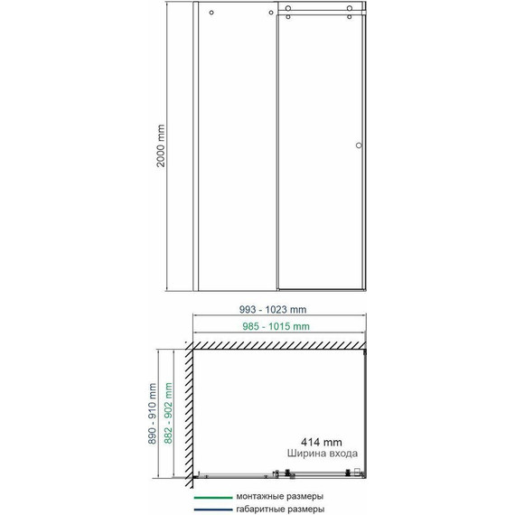 Душевое ограждение WasserKraft Vils 100x90 см 56R22 (стекло 6/8 мм), хром/прозрачное фото 9