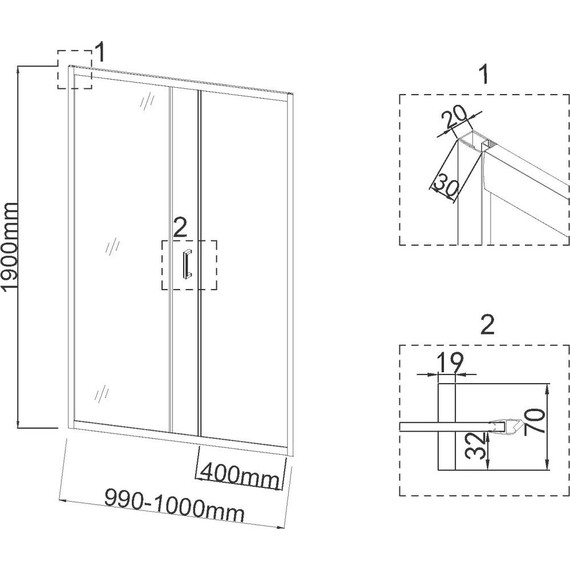 Душевая дверь Niagara Nova 100 см NG-42-10AG, золото/прозрачное фото 4