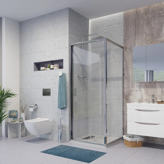 Душевое ограждение Niagara Nova 80x70 см NG-62-8A-NG-A70, хром/прозрачное фото 