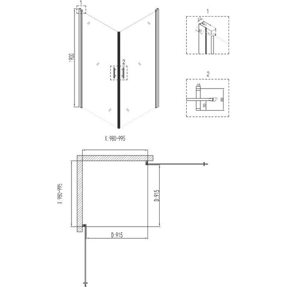Душевое ограждение Niagara Nova 100x100 см NG-6604-08, хром/прозрачное - 3 Душевое ограждение Niagara Nova 100x100 см NG-6604-08, хром/прозрачное фото 3