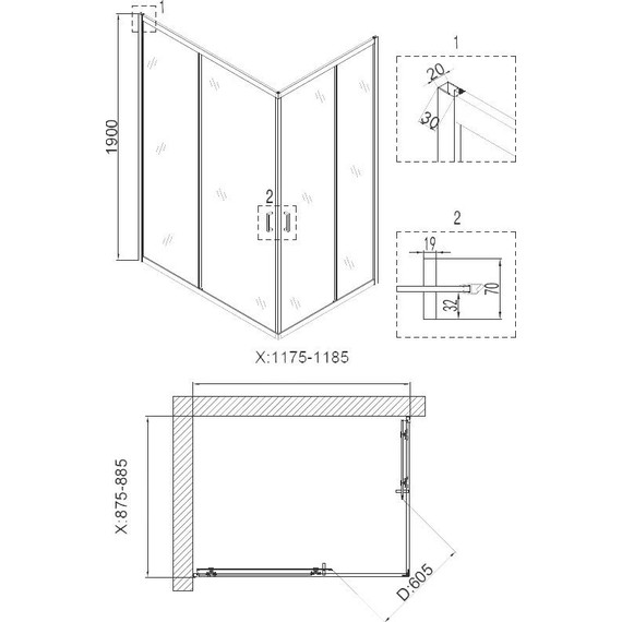 Душевое ограждение Niagara Nova 120x90 см NG-6611-08, хром/прозрачное - 3 Душевое ограждение Niagara Nova 120x90 см NG-6611-08, хром/прозрачное фото 3