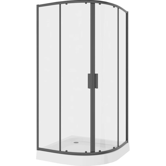 Душевое ограждение Niagara Nova 90x90 см NG-6806-08 BLACK, черный/прозрачное фото 2