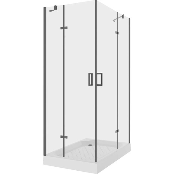 Душевое ограждение Niagara Nova 120x80 см NG-6817-08 BLACK, черный/прозрачное фото 2