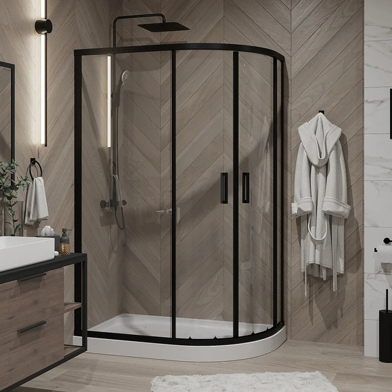 Душевое ограждение Niagara Nova 120x80 см NG-6821-08, черный/прозрачное фото 