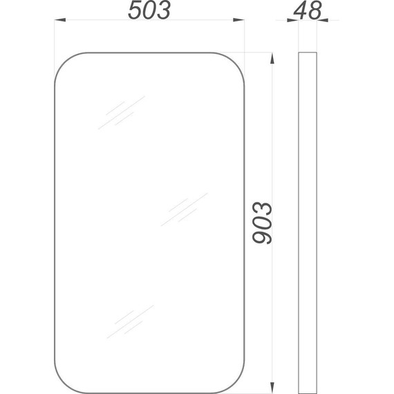 Зеркало Aqwella Fargo 50 см RM0205BLK, черный фото 3