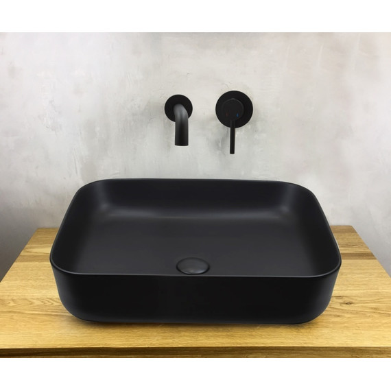 Смеситель для раковины настенный Bronze de Luxe Scandi 14511B, чёрный матовый, Цвет производителя: чёрный матовый фото 4