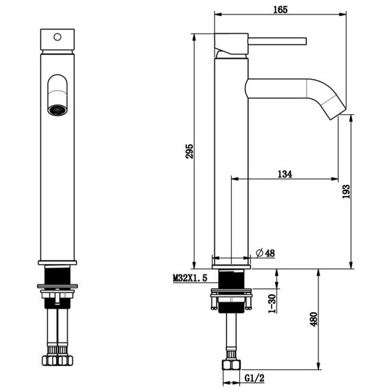 Смеситель для раковины высокий Bronze de Luxe Scandi 1452BR, бронза, Цвет производителя: бронза - 9 Смеситель для раковины высокий Bronze de Luxe Scandi 1452BR, бронза, Цвет производителя: бронза фото 9