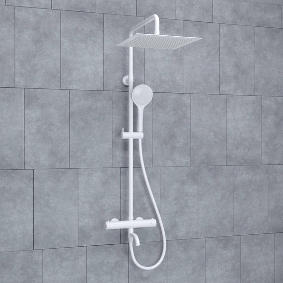 Душевая стойка с термостатом WasserKraft A188.163.155.WM Thermo, белый фото 2