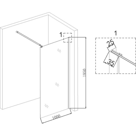 Душевая перегородка Niagara Nova 100 см NG-643-10GOLD с кронштейном, золото/прозрачное - 4 Душевая перегородка Niagara Nova 100 см NG-643-10GOLD с кронштейном, золото/прозрачное фото 4