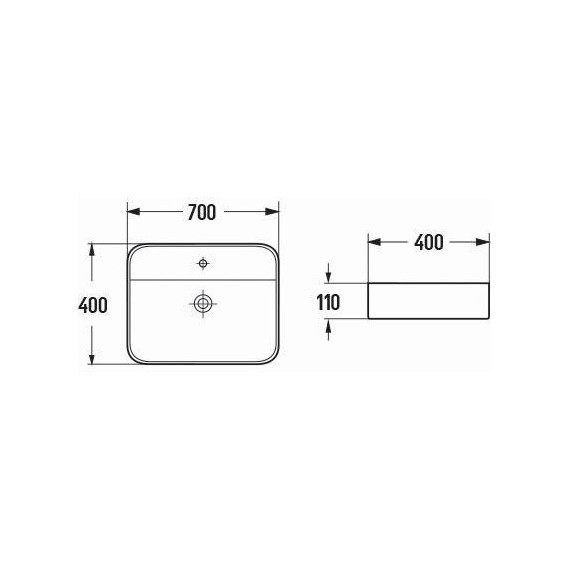 Раковина-чаша SantiLine 70 см SL-1007 - 2 Раковина-чаша SantiLine 70 см SL-1007 фото 2