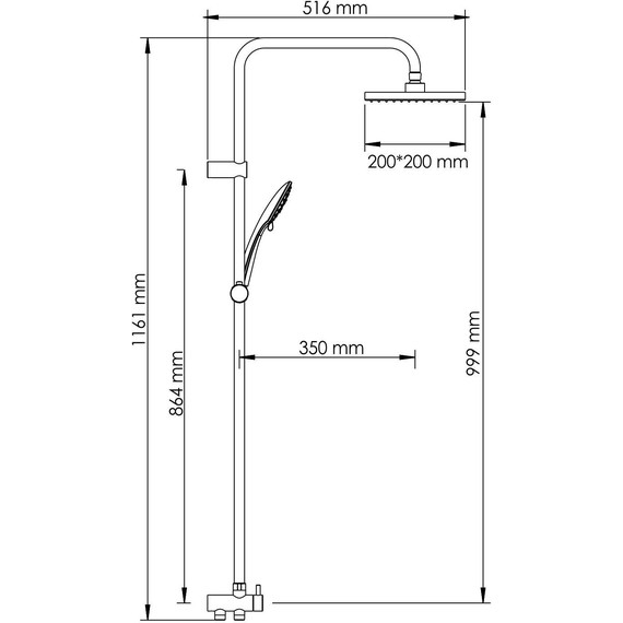 Душевая стойка WasserKraft A017 - 7 Душевая стойка WasserKraft A017 фото 7
