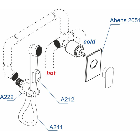 Набор для гигиенического душа WasserKraft Abens A02041, черный - 3 Набор для гигиенического душа WasserKraft Abens A02041, черный фото 3