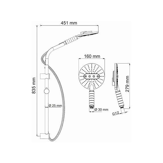 Душевая стойка WasserKraft A044 - 8 Душевая стойка WasserKraft A044 фото 8