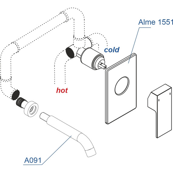 Смеситель для раковины настенный WasserKraft Alme A15513 фото 3