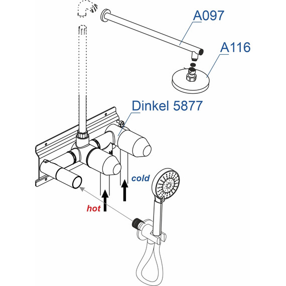 Душевая система для душа WasserKraft Dinkel A16116 фото 3