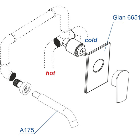 Смеситель для раковины настенный WasserKraft Glan A66553, черный глянец фото 3
