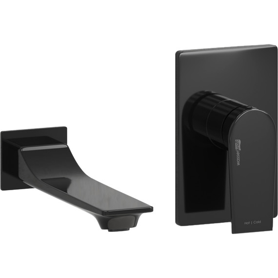 Смеситель для раковины настенный WasserKraft Glan A66553, черный глянец фото 