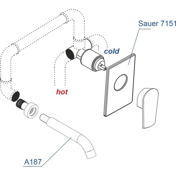 Смеситель для раковины настенный WasserKraft Sauer A71573, золото глянцевое фото 3