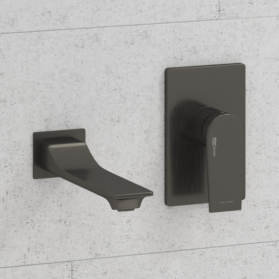 Смеситель для раковины настенный WasserKraft Wiese A84563, оружейная сталь фото 2